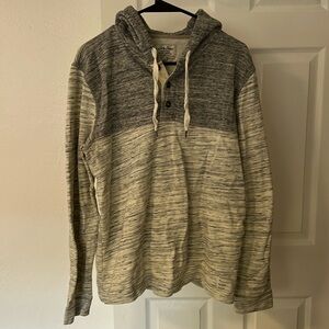 Lucky Brand Mens Hoodie Hooded Sweater Sweatshirt - 2 Tone Gray - medium